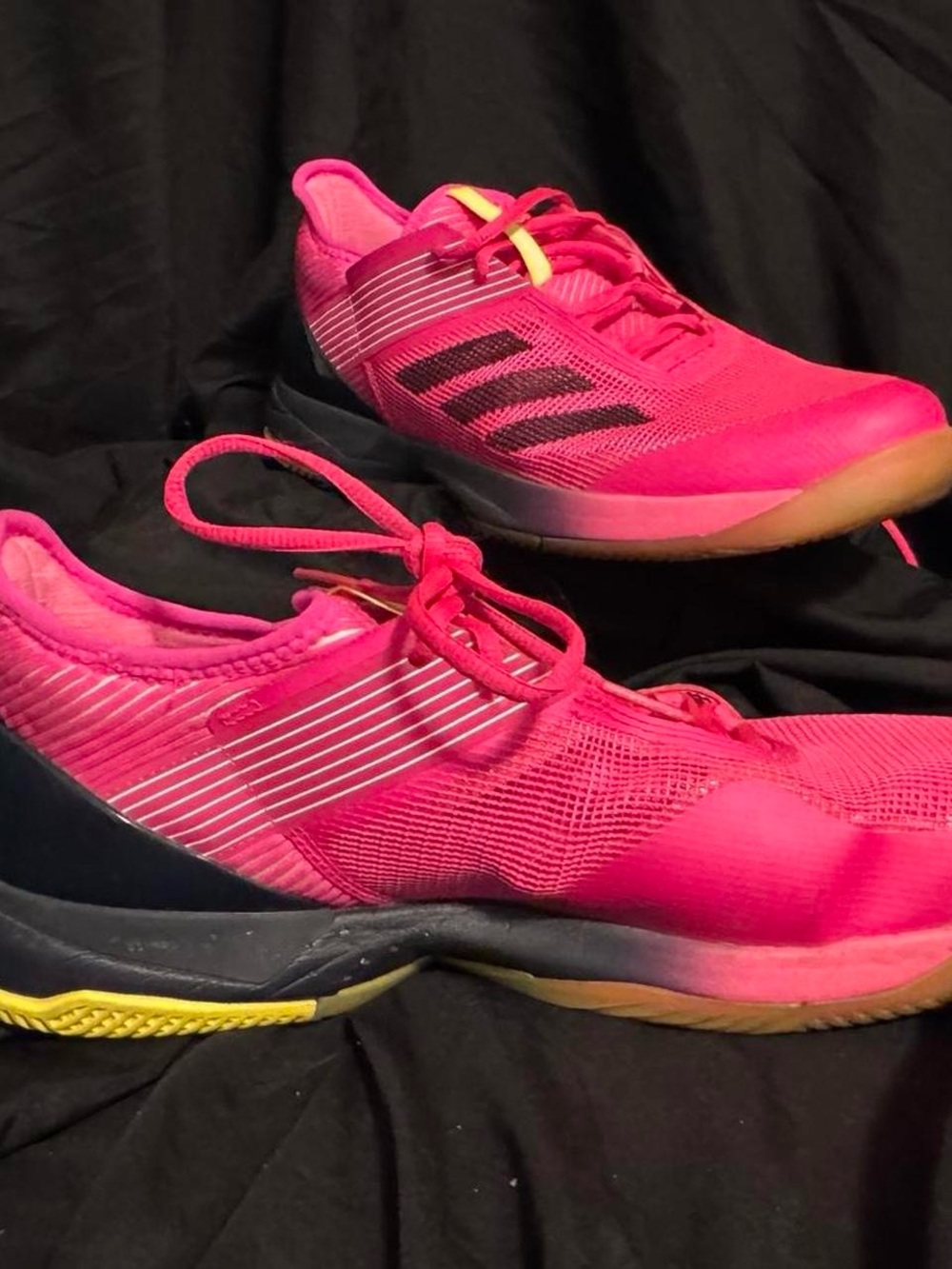adidas Women’s Neon Pink Athletic Sneakers with Yellow Accents
